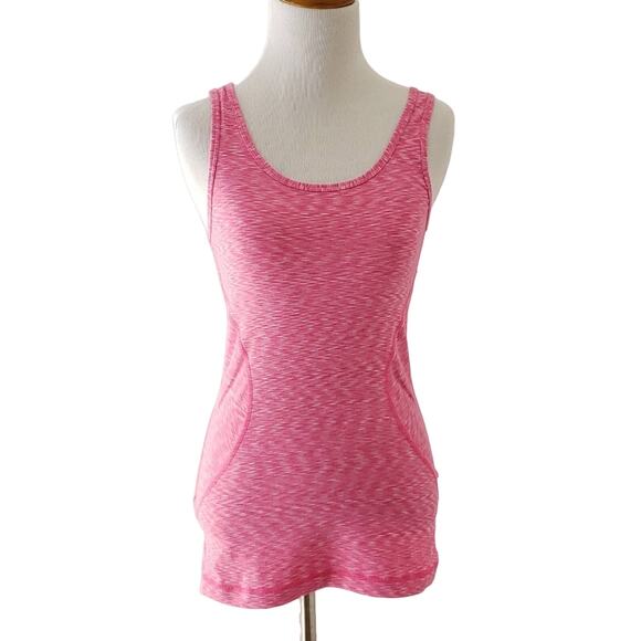 Zella Pink Spacedye Fitted Athletic Scoop Tank XS - Picture 1 of 8